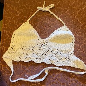 Elegant White Crochet Crop Top